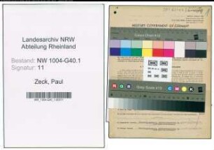 Entnazifizierung Paul Zeck , geb. 09.10.1898 (Justizinspektor)