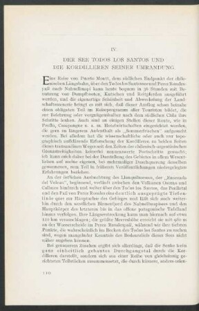 IV. Der See Todos los Santos und die Kordilleren seiner Umrandung.