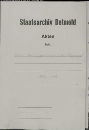 Noten zum Hypothekenbuch des Hofgerichtes