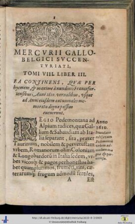 Tomus VIII. Liber III.