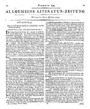 Kant, I.: Critik der Urtheilskraft etc. (Beschluß der im vorigen Stück abgebrochenen Recension.)
