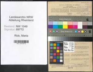 Entnazifizierung Maria Rick , geb. 25.04.1888 (Lehrerin)