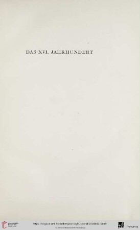 Das XVI. Jahrhundert