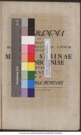 Programma In Exseqviis Maximarvm Virtvtvm Ac Lavdvm Matronae Mariae Sabinae Weissenborniae Natae Horniae P. P. In Academia Ienensi