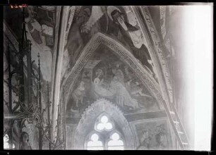 Veitskapelle, restaurierte Fresken im Chor; Anbetung der Heiligen drei Königen