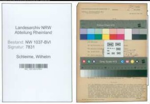 Entnazifizierung Wilhelm Schleime , geb. 18.02.1909 (Einkaeufer)