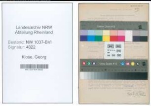 Entnazifizierung Georg Klose , geb. 24.05.1889 (Gaertner)