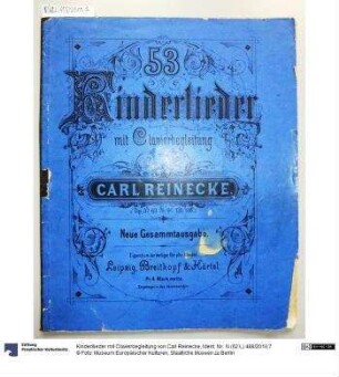 Kinderllieder mit Clavierbegleitung von Carl Reinecke