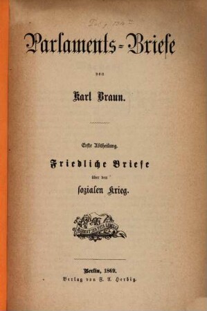 Parlaments-Briefe, 1