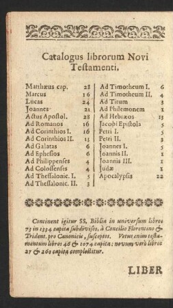 Catalogus librorum Novi Testamenti