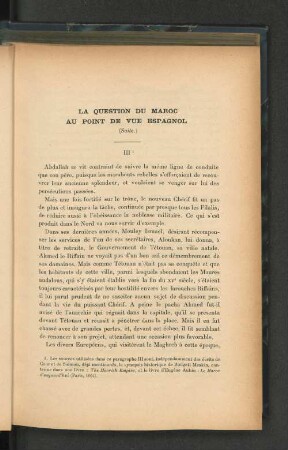 La quesion du Maroc au point de vue Espagnol