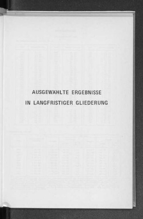 Ausgewählte Ergebnisse in Langfristiger Gliederung