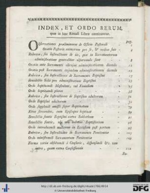 Index, Et Ordo Rerum.