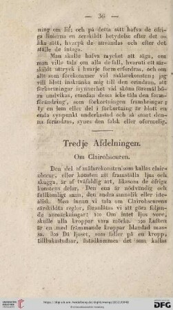 Tredje Afdelningen. Om Clairobscuren