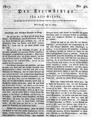 No. 40, Mittwoch, den 20. May 1807