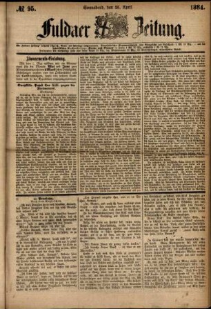 Ausgabe vom Samstag, den 26. April 1884.
