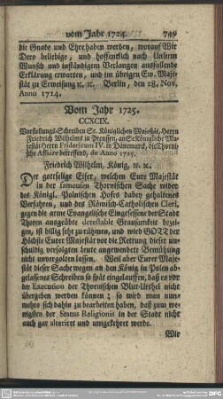 Vom Jahr 1725