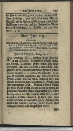 Vom Jahr 1725