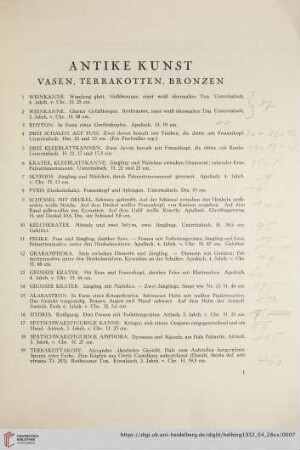 Vasen, Terrakotten, Bronzen (Nr. 1-25)