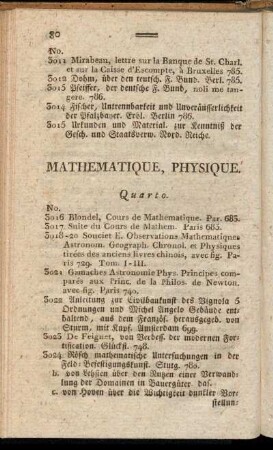 Mathematique, Physique