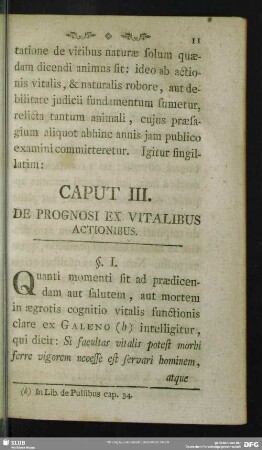 Caput III. De Prognosi Ex Vitalibus Actionibus