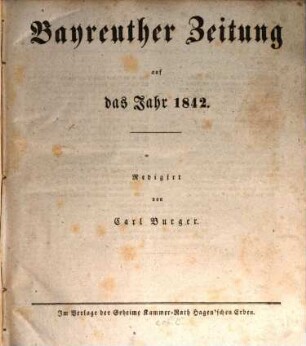 Bayreuther Zeitung. 1842