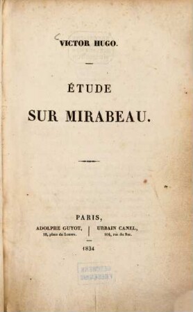 Étude sur Mirabeau