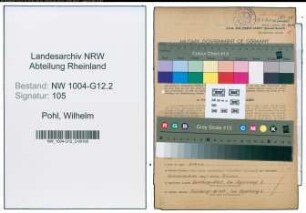Entnazifizierung Wilhelm Pohl , geb. 21.07.1907 (Elektroinstallateur)