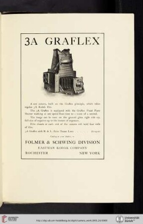Folmer & Schwing Division, Eastman Kodak Company [3A Graflex Camera]