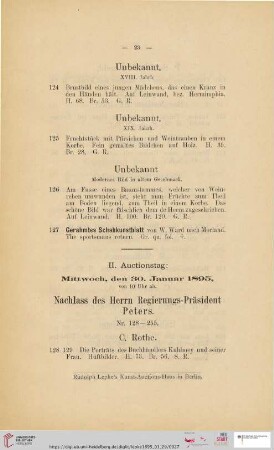 II. Auctionstag: Mittwoch, den 30. Januar 1895 (Nr. 128- 309)