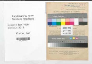 Entnazifizierung Karl Kramer , geb. 17.10.1885 (Beamter)