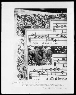 Bußpsalmen des Orlando di Lasso — Kopf- und Mittelleiste mit Initialen S
