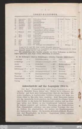 Logen-Kalender.
