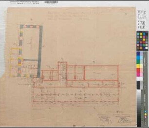 Kleinenbremen (Porta Westfalica) Grube Wohlverwahrt Büro- und Kauengebäude Grundriß Erdgeschoß 1937 1 : 100 63 x 72 kol. Pause Dortmund-Hoerder Hüttenverein AG Bergämter Nr. 5056