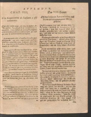 Chap. VIII. = Das VIII. Capitel.