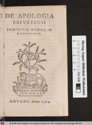 De Apologia Erfvrtensi Ivdicivm Scholae Lovaniensis