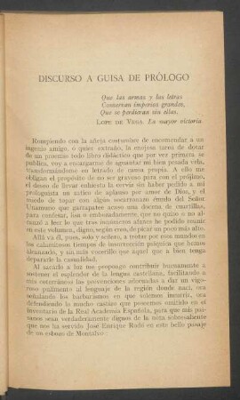 Discurso a guisa de prólogo