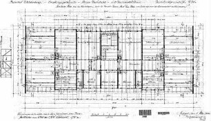 Waldenburg (Württ): Empfangsgebäude Verwaltungsgebäude Grundriß Dachgeschoß (mit Gebälk)