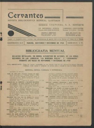Bibliografía mensual