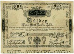 Geldschein, 500 Gulden, 1.1.1800