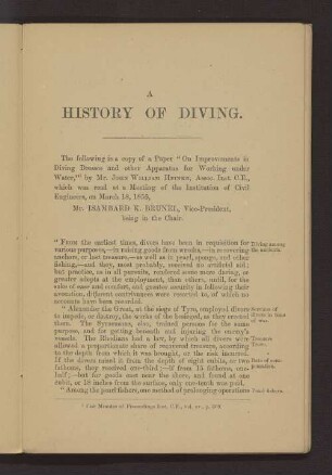 A history of diving