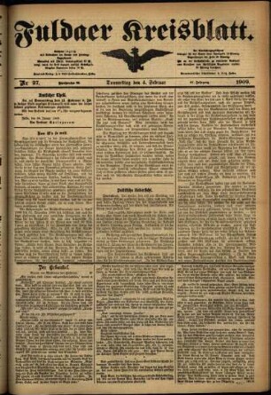 Ausgabe vom Donnerstag, den 04. Februar 1909.