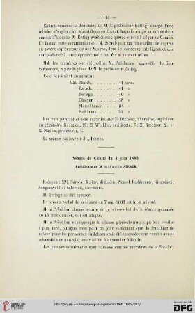 Séance du Comité du 4 juin 1883