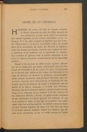 Diario de un emigrado