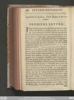 Sept Lettres de suite, d'une Dame à un Cavalier.