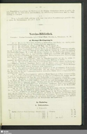 V. Vereins-Bibliothek
