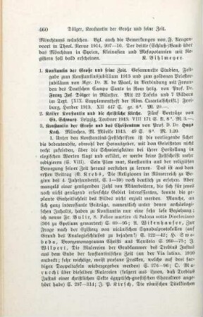 460-463 [Rezension] Konstantin der Grosse und seine Zeit