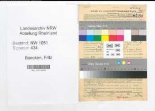 Entnazifizierung Fritz Buecken , geb. 29.06.1888 (Dentist)