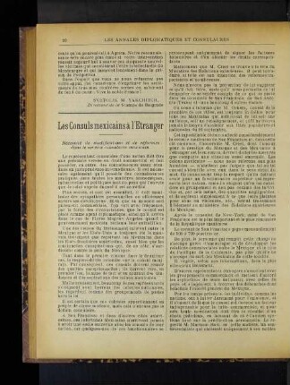 Les Consuls mexicains à l'Etranger