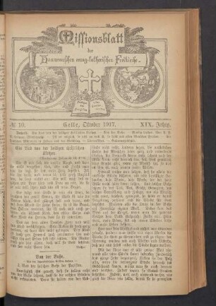 N°. 10. Oktober 1917. XIX. Jahrg